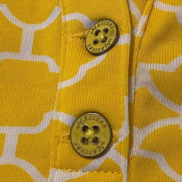 Magnolia Lane Masters Golf Short Sleeve Polo Top Yellow and White - Small - Picture 5 of 11